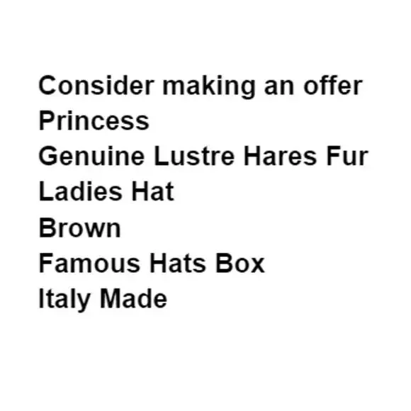 Italian Genuine Lustre Hat Princess Rabbit Fur Angora Grandma Formal 50s Vintage - Picture 2 of 10